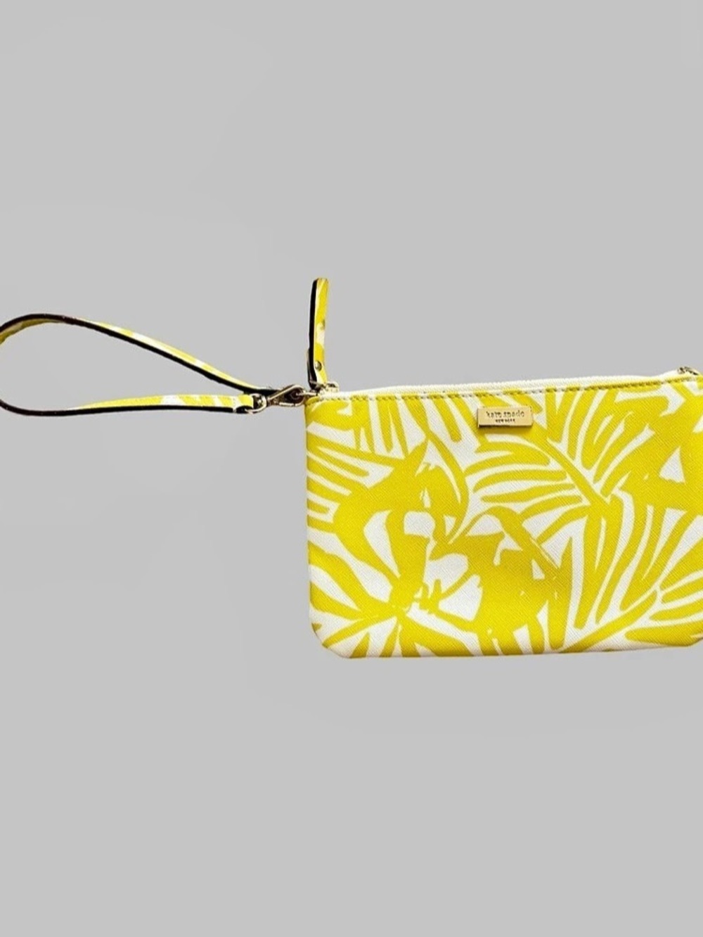 Kate Spade Yellow & White Wristlet